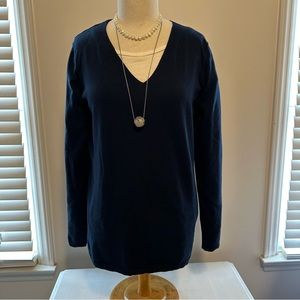Tyler Boe Navy Blue V-Neck Sweater